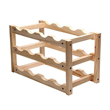 LILINSS Portabottiglie Vino Portabottiglie in Legno a Tre Strati 12 Bottiglie Portabottiglie Vino a casa espositore Porta Vino