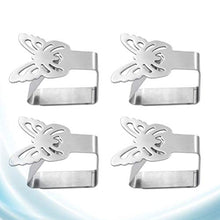 DOITOOL 4Pcs Tovaglia Clip Decorativo in Acciaio Inox Addensare Foglia Farfalla A Forma di Fiore Tovaglia del Morsetto del Supporto della Copertura di Tabella Morsetti per La Primavera