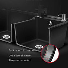 Lavandini bagno Kitchen Sink Nero Di Grande Capienza Rettangolare Doppio Lavabo Bar Cafe Sink Domestica Di Lunga Durata Facile Da Pulire Sink (Color : Black, Size : 72 * 40 * 20cm)