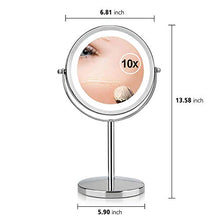 BD.Y Specchi per Trucco 17 LED Specchio di cortesia a Specchio 10X Specchio cosmetico Regolabile da 7 Pollici con Specchio cosmetico a Doppia Faccia