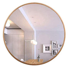 JXING Specchio da Bagno Specchio per Trucco Rotondo, Telaio in Lega di Alluminio, Specchio da Appendere Specchio per Trucco HD Semplice da Parete (Oro Spazzolato 50, 60, 70 Cm)