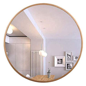 JXING Specchio da Bagno Specchio per Trucco Rotondo, Telaio in Lega di Alluminio, Specchio da Appendere Specchio per Trucco HD Semplice da Parete (Oro Spazzolato 50, 60, 70 Cm)