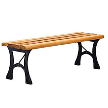 UWY Panchina da Giardino panchina da terrazza, panchina in Metallo per Interni ed Esterni con Piedini in ghisa antiruggine, Sedile con doghe in Legno massello Rinforzato da 4 cm, Sedia da caffè