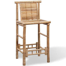 vidaXL 2X Legno di bambù Sgabelli da Bar Sedie Seggiole Sedili Arredo Esterni