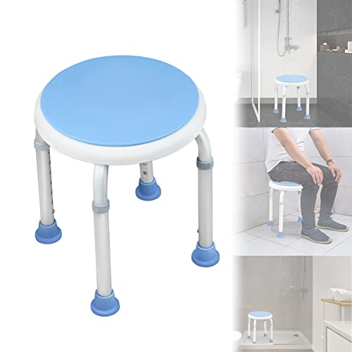 LARS360 Medical - Sgabello da doccia, in alluminio e HDPE, regolabile in altezza, con supporto antiscivolo fino a 120 kg