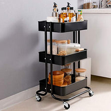 LYM &ripiano di stoccaggio Cucina Trolley, da Terra con carrucola Soggiorno Camera Bagno Multifunzione scaffalatura a 3 Strati Scaffale di Finitura