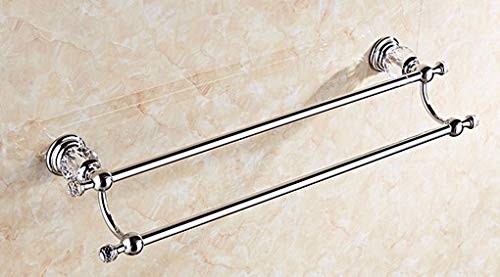MBYW Portasciugamani Moderno Minimalista Portasciugamani Elegante per Il Bagno di Moda Portasciugamani Doppio, portasciugamani Doppio, portasciugamani in Cristallo Cromato