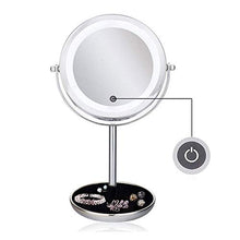 Specchio per Il Trucco, Specchio per Il Trucco Portatile a LED, Illuminato con Specchio cosmetico a LED Luminoso, Specchio ingranditore 5X Specchi da Barba su Due Lati
