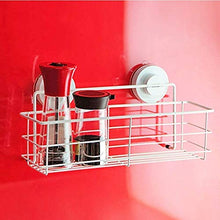 Portasciugamani, mensola del Bagno in Acciaio Inox Ventosa mensola del Bagno Non Perforata Argento Quadrato Bagno Cesto portaoggetti Rack, Cucina Appendiabiti a Parete Uso Domestico