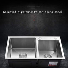 YUESFZ Lavabi Lavello da Cucina con Scolapiatti Lavello Quadrato in Acciaio Inox Argento Lavello della Cucina Dell'hotel Benefici del Lavandino Impostati (Color : Silver, Size : 72 * 40)