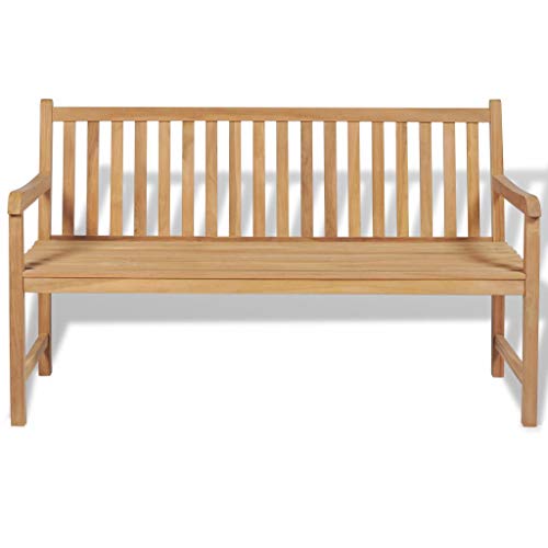 Xingshuoonline - Panchina da giardino in teak, resistente, 150 x 62,5 x 90 cm