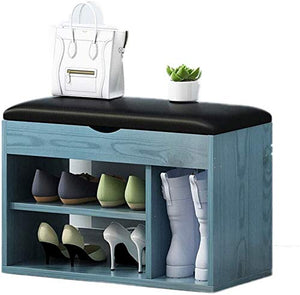 YANG Legno Bagagli Petto Shoe Rack Cambio di Scarpe Panca poggiapiedi Imbottito Guardaroba Dressing Table Sgabello ottomano Carico 250kg (Size : 60cm)