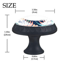 Set di 4 maniglie rotonde per armadio da cucina, credenza, cassettiera, cassettiera, con viti, per cucina, comò, armadietto, bagno, armadio, fiori tropicali verdi floreali
