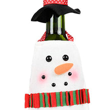 Holibanna 2 Set Copertura per Bottiglia di Vino Natalizio Tappo per Bottiglia di Vino Santa Pupazzo di Neve Grembiule Festa Cena Cena Decorazione della tavola
