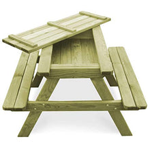 SKM Tavolo da Picnic con Panche 90x90x58 cm in Pino Impregnato