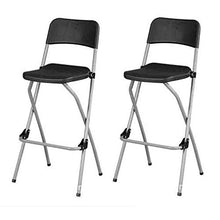 LXESWM Sgabello da Bar Pieghevole Seggiolone Colazione Kitchen Bar Feci della Sede della Cucina Sgabelli, Robusto Telaio in Acciaio E Polietilene di Superficie, Confezione da 2 (Colore : Black)