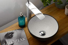 Lavabo da appoggio in ceramica, realizzato a mano, Ø 28 cm, colore: Marrone/Bianco