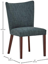 Marchio Amazon - Rivet, sedie ricurve da sala da pranzo modello Tina, stile moderno, 92 cm, 2 sedie, colore blu navy