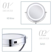 ADSE Specchio per Trucco da toeletta con 1x / 5X, Specchio ingranditore Girevole a 360 °, Specchio da Bagno con Stile Simile al Cristallo