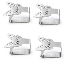 DOITOOL 4Pcs Tovaglia Clip Decorativo in Acciaio Inox Addensare Foglia Farfalla A Forma di Fiore Tovaglia del Morsetto del Supporto della Copertura di Tabella Morsetti per La Primavera