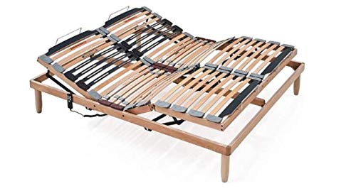 Evergreenweb - Rete Elettrica Matrimoniale 160x200 Ortopedica con Alzata Motorizzata Base Letto a Doghe in Legno Rinforzata Piedi Smontabili Pieghevole 3 Zone Regolatori di Rigidità Detraibile OFFERTA