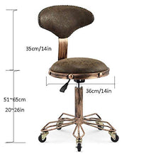 Poltrone Nubao Parrucchieri Taglio Sgabello su rotelle, Sgabello Regolabile con Grigio Panno di Lino Sedile, Altezza Regolabile 43-53 cm, supportati Peso 160 kg, Sgabello Regolabile con Schienale for