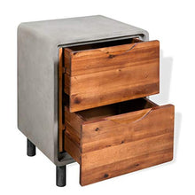 vidaXL Comodino in Cemento Tavolino da Notte Comò Arredo Cassettiera Mobiletto per Camera da Letto Arredamento Interni Legno Acacia
