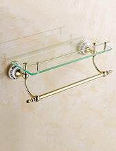 C.N. CN Portasciugamani da Bagno, Servizi igienici Scaffale Singolo in Vetro Appendiabiti Doppio Strato Scaffali da Bagno in Stile Europeo Che garantiscono qualità, portasciugamani,50 * 14cm