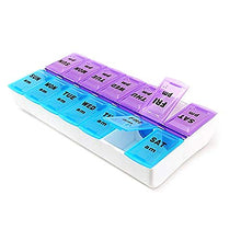 2 pz 7 Giorni Grandi Pillole Medicina Tablet Box Dispenser Organizzatore Caso Am Pm 14 Scomparti