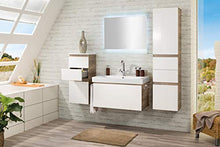 FACKELMANN Lavandino PIURO/lavabo in ceramica/Dimensioni (L x A x P): ca. 89,5 x 16,5 x 44,5 cm di alta qualità ed elegante vasca da bagno / lavabo per WC/colore: Bianco