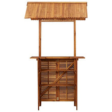 FAMIROSA Tavolo Bar Esterno con Tetto 122x106x217cm Massello di Acacia