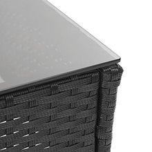 Mendler Salottino da Esterno Giardino HWC-F55 polyrattan Nero con Cuscini Grigio Scuro