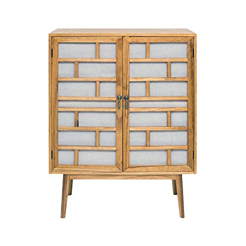 Rebecca Mobili Credenza sala, armadietto salotto, 2 ante, legno, bianco marrone, moderno - Misure 120 x 90 x 45 cm (HxLxP) - Art. RE4806