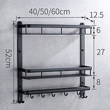 AINIYF Bagno Bagno Doccia Mensola Organizzatore Parete Punch Spazio Libero in Alluminio WC 1/2 / 3 Tier Torre Hanger Agganciare Drain Staccionata, Nero