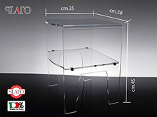 Slato Comodino da Notte dal Design Moderno a Due Ripiani in plexiglass Trasparente Emerald