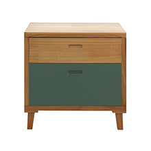 Rebecca Mobili Cassettiera Comodino 2 Cassetti Legno Marrone Verde Camera da Letto Soggiorno Arredamento Moderno (cod. RE6048)