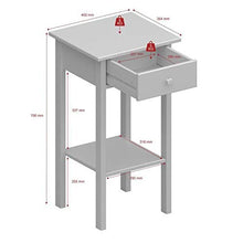 Steens 3740010050000F Comodino Tromso, Legno, Bianco