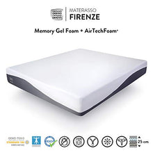 OnNuvo Materasso New Gel Memory Foam, 25 cm, Antidecubito, Alta Densita' 50-55 kg/m3, AirTeachFoam+, Ortopedico, Ipoallergenico, Ergonomico, Certificato, Sfoderabile, Lavabile (160x200x25) Firenze