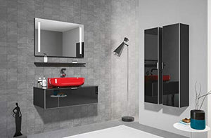 ORKA - Mobili da bagno con lavabo bianco YALIKOY 90 cm