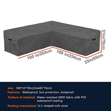 AlaSou - Set di coperture per mobili da giardino, a forma di L, impermeabile, per mobili da giardino, protezione per panca (grigio)