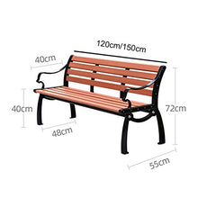 Panchina da giardino per terrazza all'aperto, sedia da parco, struttura in legno massello anticorrosivo e alluminio pressofuso, sedia da portico resistente alle intemperie, panca lounge da esterno