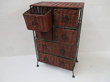 fantasie d oriente Comodino CASSETTIERA Rattan Vimini 6 CASSETTI CM 38X20X65 H