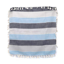 Weisin Dining Table Cloth Blue Spliced Stripe Tassel Tablecloth Decorative Home Accessory,Blu Navy