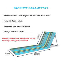 ANBO Sedia A Sdraio Pieghevole da Spiaggia, Schienale Reclinabile Regolabile Leggero Portatile Lettino Prendisole da Esterno per Patio Giardino Picnic Barbecue in Viaggio