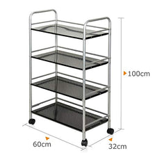 LYM &ripiano di stoccaggio Mensola da Cucina, Metallo Bagno Rack Rack Organizzatore Multifunzione da Terra Organizer Unit-4 Strati Scaffale di Finitura