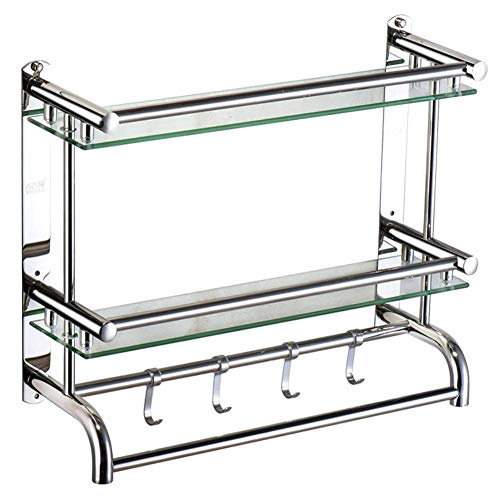 Mensola da bagno, mensola portaoggetti - Bagno Mensola Wall Hanging Shelf rettangolare bagagli Mensola for doccia in camera con Portasciugamano partizione Hook Bagno (Dimensioni: 40cm) ( Size : 50cm )