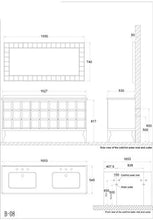 B08 Lavabo Doppio lavabo Design in Marmo vanità 54,5x81,7x165,3