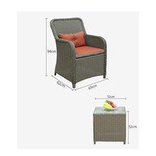 HLZY Tavolo in Vimini in Rattan mobili in Patio e Set Sedia, Arredamento per Esterni Rattan Garden Mobili Set di Vetro Top Tavolino da caffè Patio Set per Giardino all'aperto a Bordo Piscina