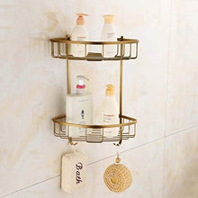 AGGF Portaoggetti per Doccia da Bagno Rame Antico Bagno Triangolo Cesto Mensola per Bagno Doppio treppiede per Bagno