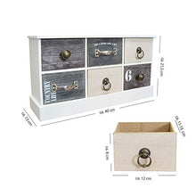 Druline Mini Cassettiera 6 Ventaglio Minore Armadio Cassetti Legno Bianco Grigio Live a Little